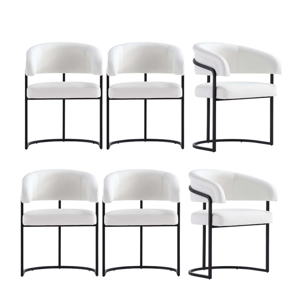 Augusta Dining Chair in White - Set of 6 6-DC094-WH Manhattan Comfort