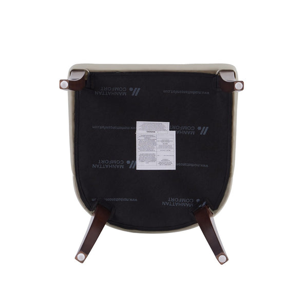 Manhattan Comfort 6-piece Elegant Leatherette And Velvet Dining Chairs With Beech Wood Legs For Luxurious Comfort Light Grey Beech Wood 6-dc095-lg