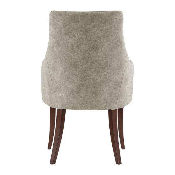 Manhattan Comfort 6-piece Elegant Leatherette And Velvet Dining Chairs With Beech Wood Legs For Luxurious Comfort Taupe Beech Wood 6-dc095-tp