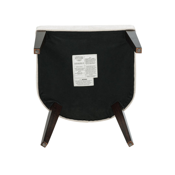 Manhattan Comfort 6-piece Beever Chenille Dining Chairs With Stylish Rubberwood Legs For Elegant Home Decor Upgrade Cream Rubberwood 6-dc103-cr