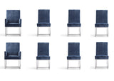 Manhattan Comfort Element Modern 8-Piece Dining Chairs Blue 6-DC2930-BL