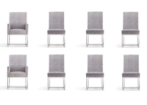 Manhattan Comfort Element Modern 8-Piece Dining Chairs Grey 6-DC2930-GY