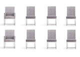 Manhattan Comfort Element Modern 8-Piece Dining Chairs Grey 6-DC2930-GY