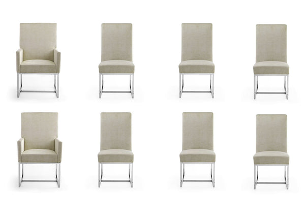 Manhattan Comfort Element Modern 8-Piece Dining Chairs Champagne 6-DC2930-OM