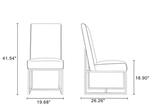 Manhattan Comfort Element Modern 8-Piece Dining Chairs Champagne 6-DC2930-OM