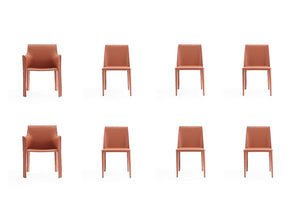 Manhattan Comfort Paris Modern 8-Piece Dining Chairs Clay 6-DC3432-CY