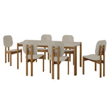 Gales 70.87 Dining Table in Greige - Set of 7 6-DT-79620-OW Manhattan Comfort