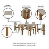 Gales 70.87 Dining Table in Greige - Set of 7 6-DT-79620-OW Manhattan Comfort