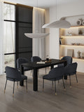 7-Piece Rockaway  70.86  Dining Set in Black with 6 Flor  Dining Chairs in Black 6-DT02DC052-BK Manhattan Comfort