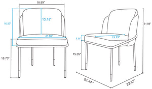 7-Piece Rockaway  70.86  Dining Set in Black with 6 Flor  Dining Chairs in Wheat 6-DT02DC052-WT Manhattan Comfort