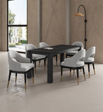 7-PieceRockaway 70.86 Dining Set with 6 Carrington Chairs in Black and Light Grey 6-DT02DC089AR-BKLG Manhattan Comfort