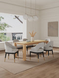 7-PieceRockaway 70.86 Dining Set with 6 Carrington Chairs in Natural and Light Grey 6-DT02DC089AR-NALG Manhattan Comfort