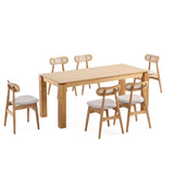 7-Piece Rockaway  70.86  Dining Set in Nature with 6 Colbert Dining Chairs 6-DT02DCCA02-OM Manhattan Comfort