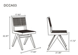 7-Piece Rockaway  70.86  Dining Set in Black with 6 Hamlet Side and Arm Chairs 6-DT02DCCA03-BK Manhattan Comfort