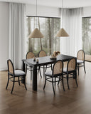 7-Piece Rockaway  70.86  Dining Set in Black with 6 Paragon 1.0 Dining Chairs 6-DT02DCCA05-GY Manhattan Comfort