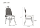 7-Piece Rockaway  70.86  Dining Set in Black with 6 Paragon 1.0 Dining Chairs 6-DT02DCCA05-GY Manhattan Comfort