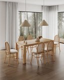 7-Piece Rockaway  70.86  Dining Set in Nature with 6 Paragon 1.0 Dining Chairs 6-DT02DCCA05-OM Manhattan Comfort