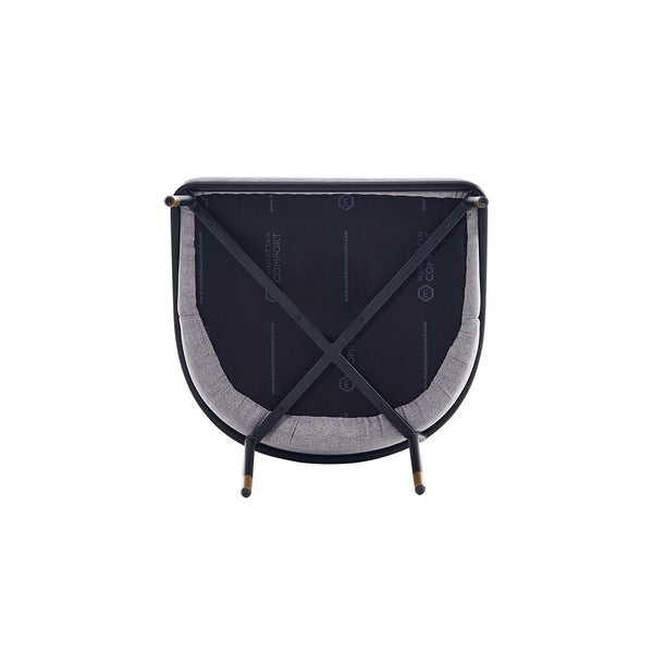 7-Piece Hathaway  59.05  Round Dining Set in Black with 6 Flor  Dining Chairs in Grey 6-DT05DC052-GY Manhattan Comfort