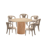 Hathaway 59.05 Round Dining Set with 6 Palmer Chairs