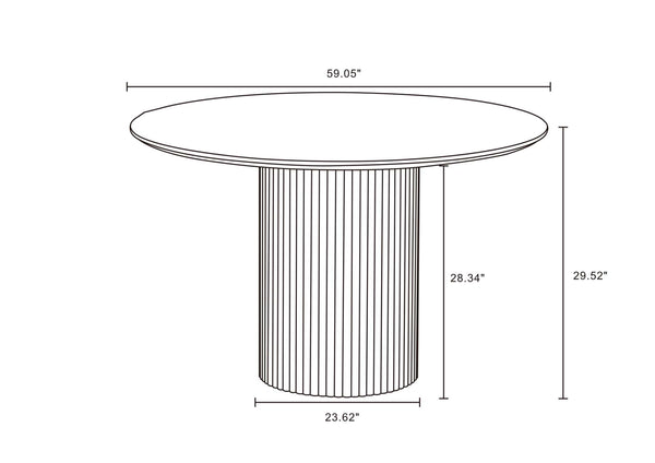 7-Piece Hathaway 59.05 Round Dining Set in Black with 6 Aspen Dining Chairs in Silver Lining 6-DT05DC093AR-BKSL Manhattan Comfort