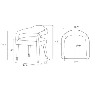 7-Piece Hathaway 59.05 Round Dining Set in Natural with 6 Aspen Dining Chairs in Silver Lining 6-DT05DC093AR-NASL Manhattan Comfort