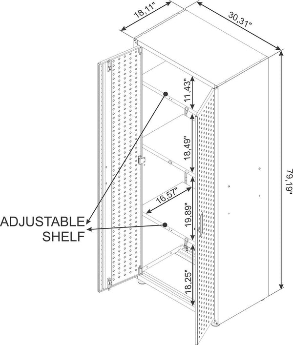 Manhattan Comfort Fortress Modern Garage Set Charcoal Grey 6-GGGG-CH