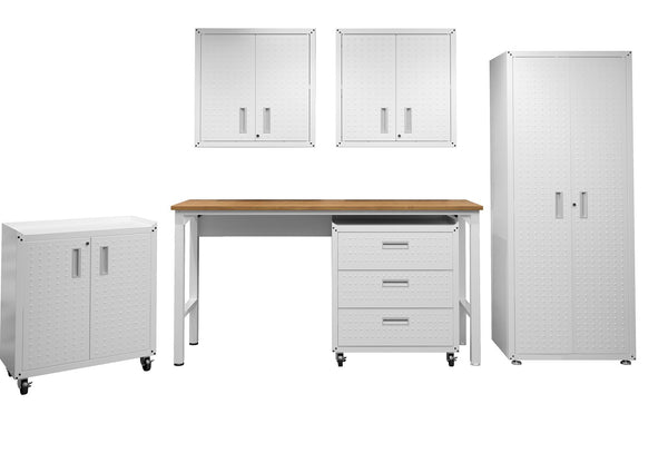 Manhattan Comfort Fortress Modern Garage Set White 6-GGGG-WH