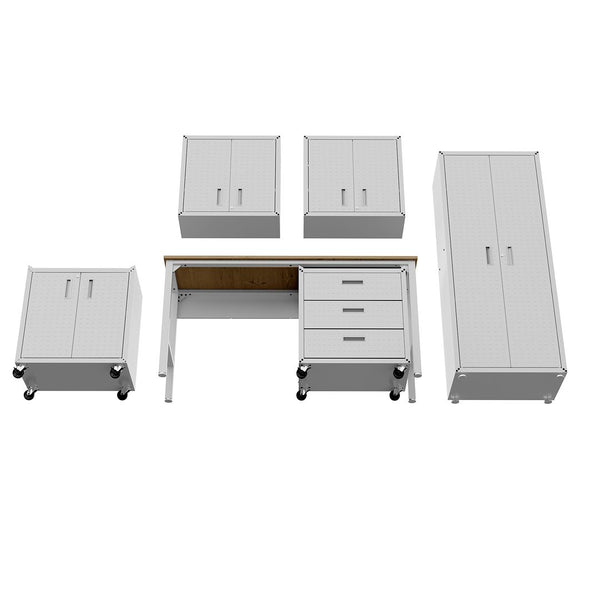 Manhattan Comfort Fortress Modern Garage Set White 6-GGGG-WH