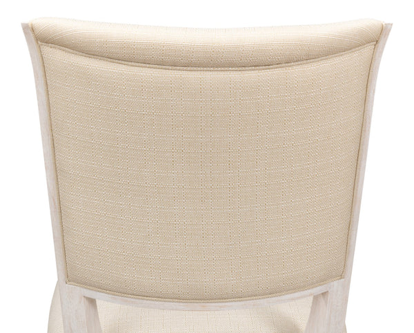 Sarreid Elegant Dining Side Chair In Whitewash - Solid Wood With Metal Feet, Perfect For Stylish Spaces White  60-156-6