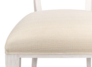 Sarreid Elegant Dining Side Chair In Whitewash - Solid Wood With Metal Feet, Perfect For Stylish Spaces White  60-156-6