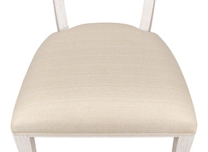 Sarreid Elegant Dining Side Chair In Whitewash - Solid Wood With Metal Feet, Perfect For Stylish Spaces White  60-156-6