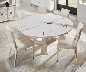 Sarreid Elegant Dining Side Chair In Whitewash - Solid Wood With Metal Feet, Perfect For Stylish Spaces White  60-156-6