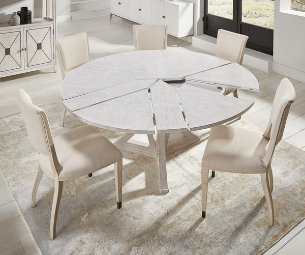 Sarreid Elegant Dining Side Chair In Whitewash - Solid Wood With Metal Feet, Perfect For Stylish Spaces White  60-156-6