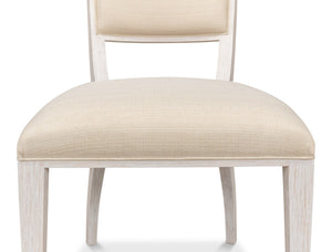 Sarreid Elegant Dining Side Chair In Whitewash - Solid Wood With Metal Feet, Perfect For Stylish Spaces White  60-156-6