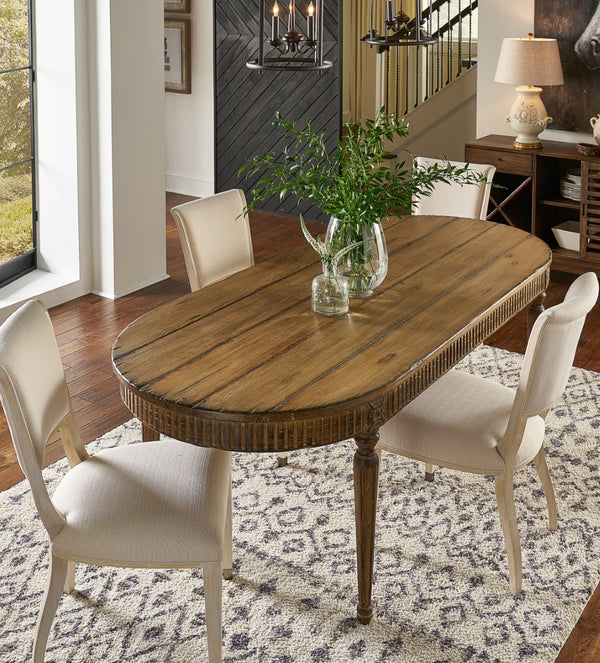 Sarreid Elegant Dining Side Chair In Whitewash - Solid Wood With Metal Feet, Perfect For Stylish Spaces White  60-156-6