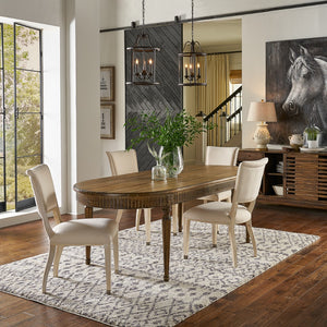 Sarreid Elegant Dining Side Chair In Whitewash - Solid Wood With Metal Feet, Perfect For Stylish Spaces White  60-156-6