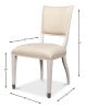 Sarreid Elegant Dining Side Chair In Whitewash - Solid Wood With Metal Feet, Perfect For Stylish Spaces White  60-156-6