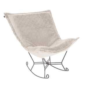 Howard Elliott Scroll Puff Rocker Chair - Ultimate Comfort With Luxurious Foam Cushions And Removable Covers Brown 100% Polyester 600-1092-howard-elliott