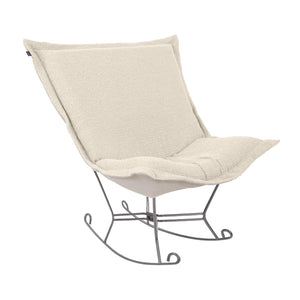 Howard Elliott Scroll Puff Rocker - Luxurious Comfort With Removable Cushions And Elegant Boucle Fabric Design Brown 100% Polyester 600-1266-howard-elliott