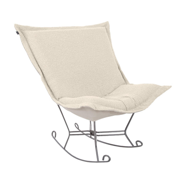 Howard Elliott Scroll Puff Rocker - Luxurious Comfort With Removable Cushions And Elegant Boucle Fabric Design Brown 100% Polyester 600-1266-howard-elliott