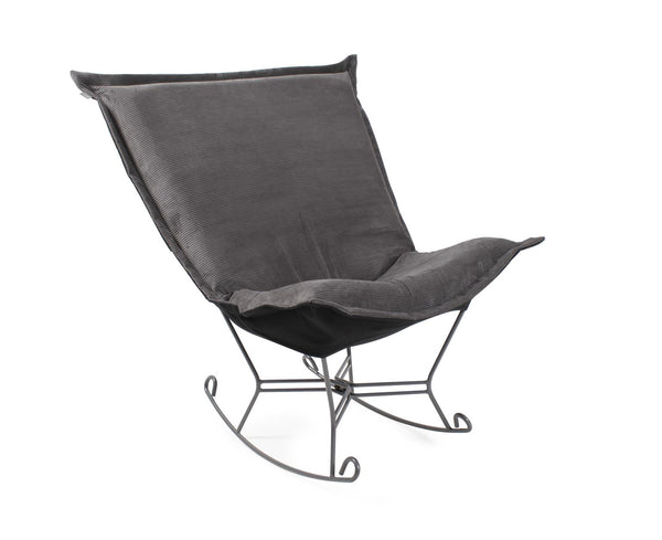 Howard Elliott Puff Rocker Ottoman - Luxurious Velvet Comfort For Relaxation And Stylish Home Décor Moments Gray 88% Poly,12% Nylon 600-1346-howard-elliott