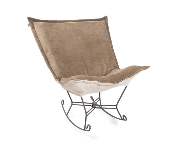 Howard Elliott Puff Rocker Ottoman - Luxurious Velvet Comfort For Relaxation And Stylish Home Décor Moments Brown 88% Poly,12% Nylon 600-1347-howard-elliott