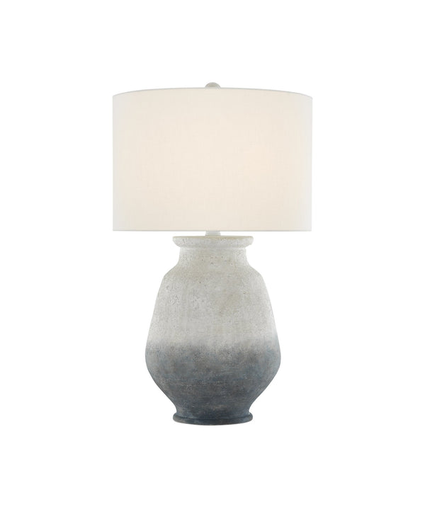 Currey & Company Cazalet Handcrafted Terracotta Table Lamp with Linen Shade for Farmhouse Bedroom 6000-0538
