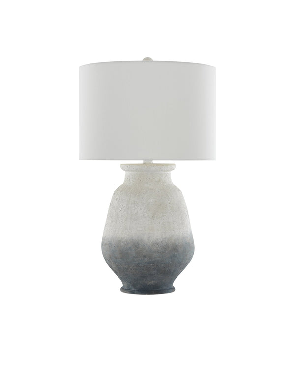 Currey & Company Cazalet Handcrafted Terracotta Table Lamp with Linen Shade for Farmhouse Bedroom 6000-0538