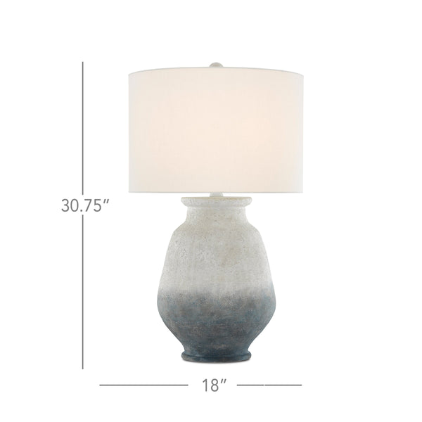Currey & Company Cazalet Handcrafted Terracotta Table Lamp with Linen Shade for Farmhouse Bedroom 6000-0538