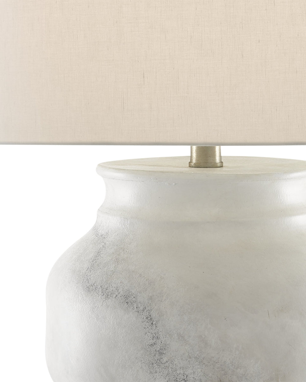 Currey & Company Kalossi Terracotta Table Lamp with Hand-Applied Stone Finish and Warm Shantung Shade 6000-0623