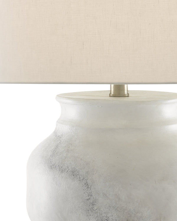 Currey & Company Kalossi Terracotta Table Lamp with Hand-Applied Stone Finish and Warm Shantung Shade 6000-0623
