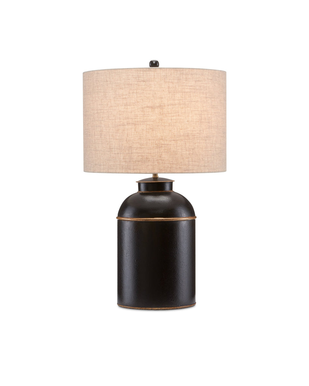 Currey & Company London Wrought Iron Table Lamp with Crackle Finish and Gold Accents for Classic Interiors 6000-0703