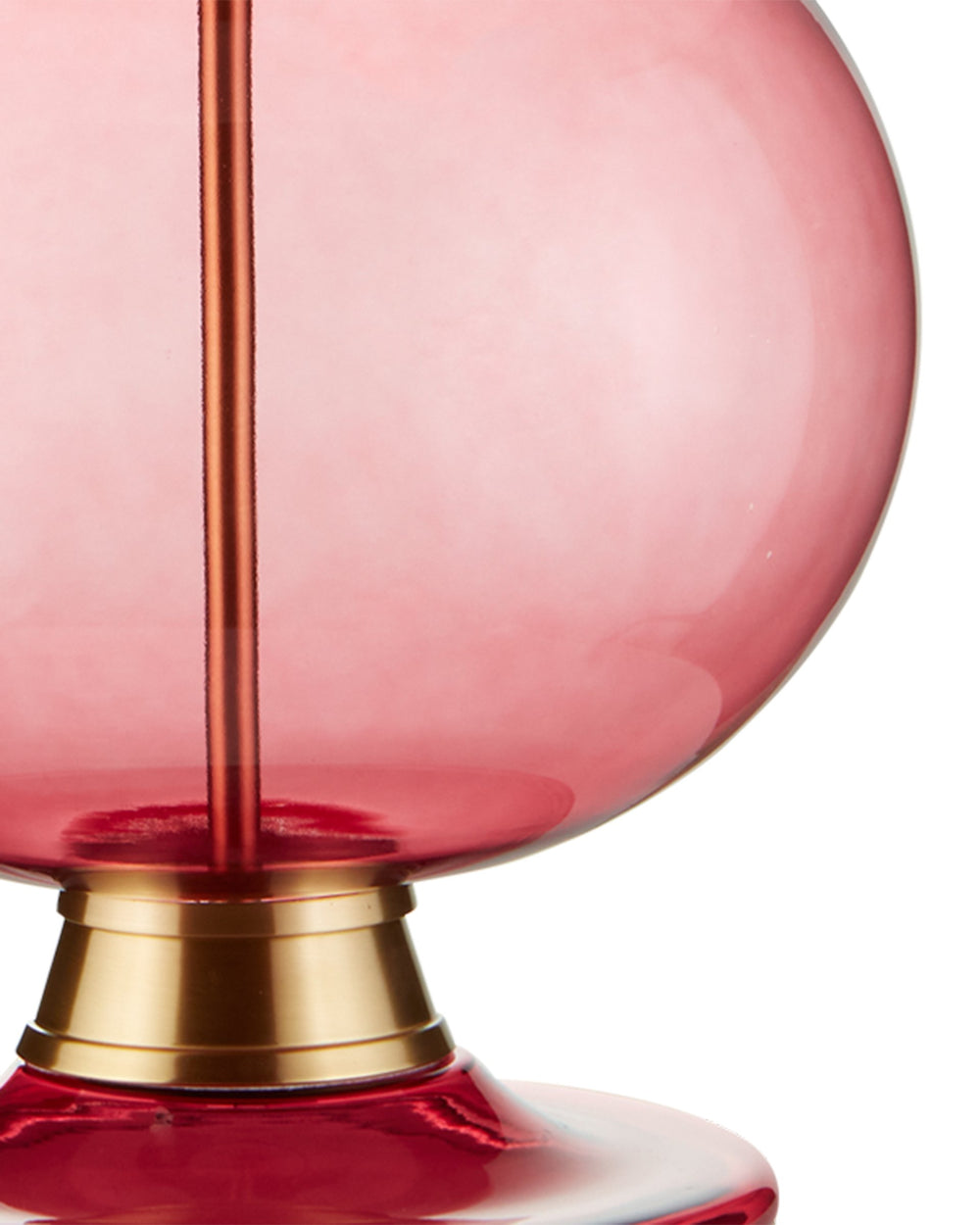 Currey & Company Jocasta Hand-Blown Red Glass Table Lamp with Brass Accent for Contemporary Rooms 6000-0717