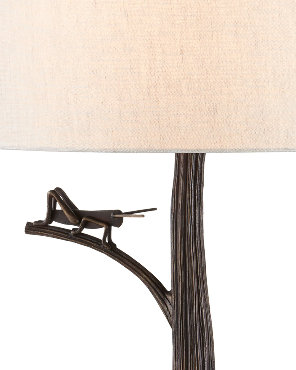 Currey & Company Grasshopper Bronze Cast Aluminum Sculptural Table Lamp for Sunroom or Reading Nook 6000-0774